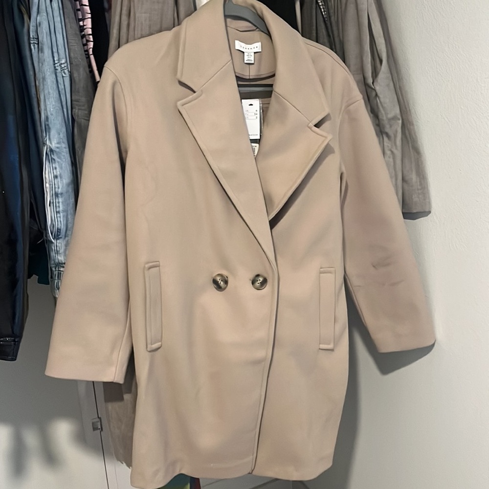 Beige mid length coat